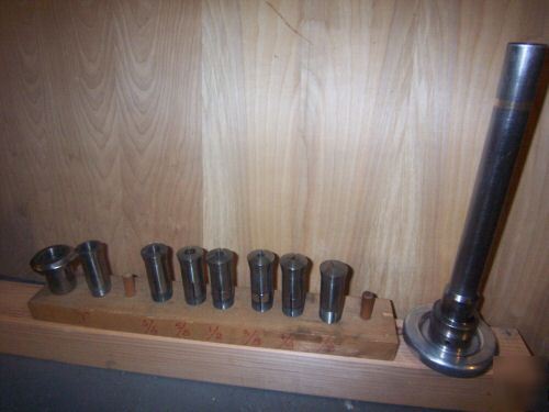 Lathe machine hand wheel collet assembly with 7 collets