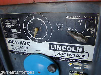 Lincoln idealarc tm 300/300 ac/dc arc welder