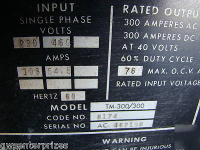 Lincoln idealarc tm 300/300 ac/dc arc welder