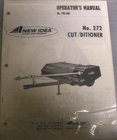 New idea 272 cut-ditioner operators manual