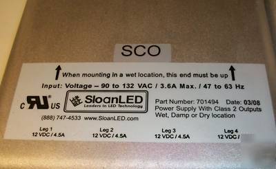 New sloanled led 701494 quad 240 power supply 12V X4