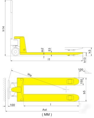 Pallet jack 4400LBS 2000K - pallet truck standard duty