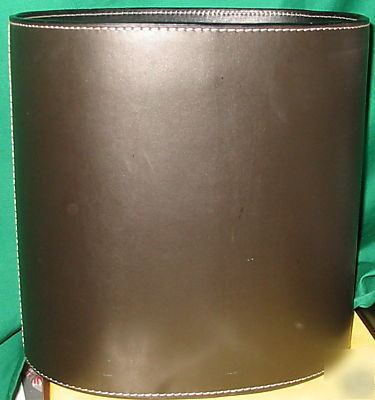 Brown receptacle container can business faux leather 
