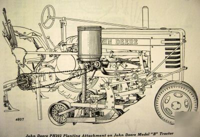 John deere a b tractor planter attachment parts catalog