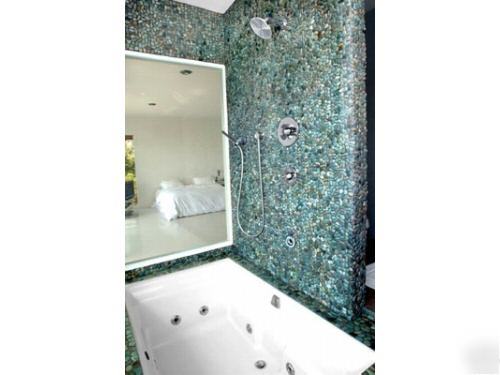 Green / turquoise pebble mosaic tiles