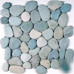 Green / turquoise pebble mosaic tiles