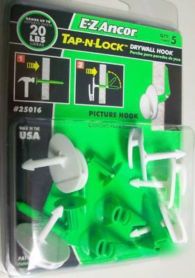 Lot of 7 ez anchor tap-n-lock drywall hooks 5PK #156