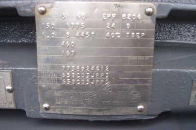 Westinghouse 150 hp electric motor tefc 445T frame
