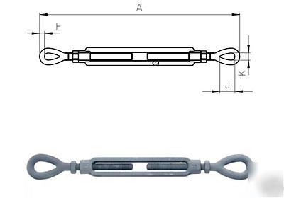 2 x large turnbuckle , extra long way of stretching