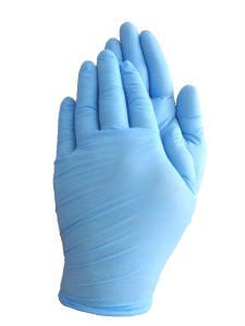 250 blue nitrile disposable work gloves 8 mil pf - m