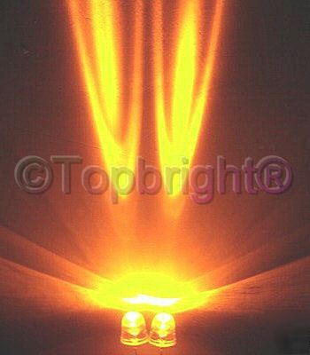 50 pcs megabright yellow led 10MM 60,000 mcd free/r