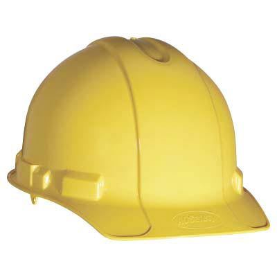 Ao safety hard hat with ratchet adjustment, yellow