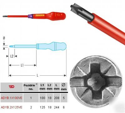 Facom screwdrivers for electrical terminals pozidrive 