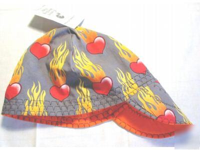 Heartbreaker flames welding hat 7 1/8 designer stitchs