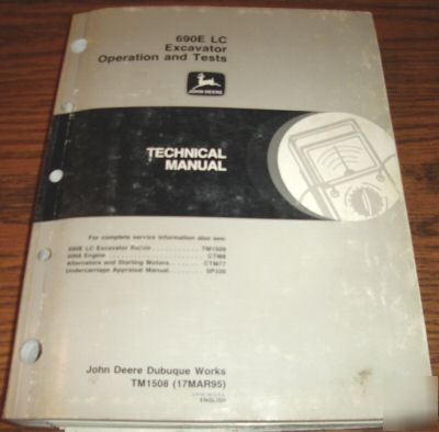 John deere 690E lc excavator o&t technical manual jd