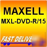 Maxell mxl dvd r 15 4.7 gb 16X spindle write once disc