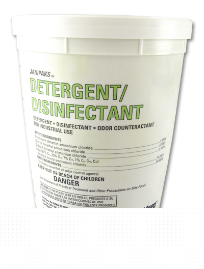 New janipaks detergent/disinfectant case of 2 tubs 