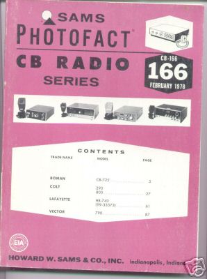 Sams photofact cb radio series cb-166 vector 790