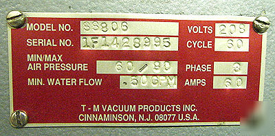 Tm vacuum products inc.vacuum oven SS806 (reduced )