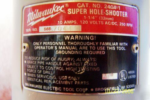 Milwaukee drill super hole shooter drill 24041 AMP10 