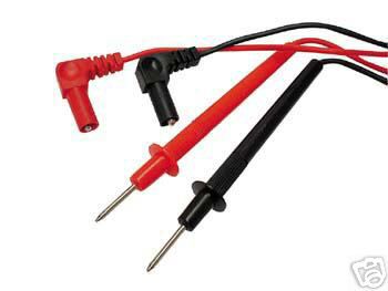 2 piece 90 bananna plug test lead set dmm multimeter