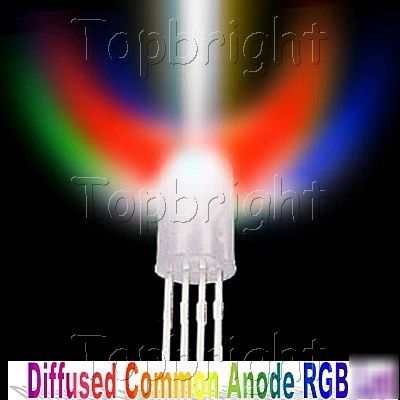 50 pcs 5MM 8KMCD manual control diffused rgb led f/r