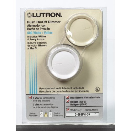 Lutron electronics d-603PH-dk rotary dimer PUSH3W 600W