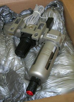 New in box smc pneumatics unit: NAF3000, NAR2500, X201