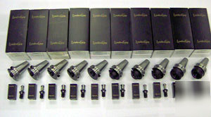 New 10 lyndex BT40 stub end mill holders kit+pull studs