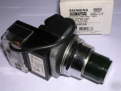 New siemens 24 volt, push to test pilot light, 52PA6D3A