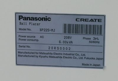 Panasonic visual checker VC15S-s, panasonic ball placer