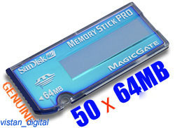 50 x 64MB san disk memory stick pro memory card genuine