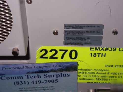 Anritsu MT8801B 3 ghz radio analyzer service monitor