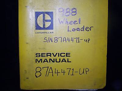 Caterpillar service manual 988 wheel loader 87A2385-up