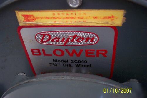 Dayton dust collector radial blade blower 1/3 hp