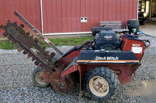Ditch witch 1820 trencher low hours honda engine nice 