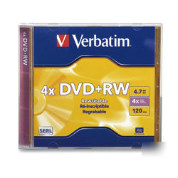New verbatim datalifeplus 4X dvd+rw media 94520