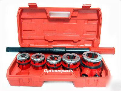 Ratchet die stocks type pipe threader 5 sizes 8 pcs kit