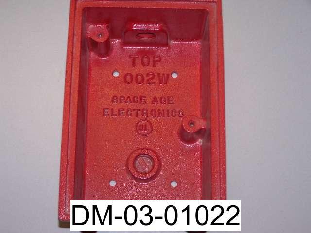 Space age red electrical junction box 002W