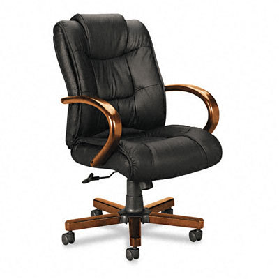 VL800 series exe high-back chair black leather/cherry
