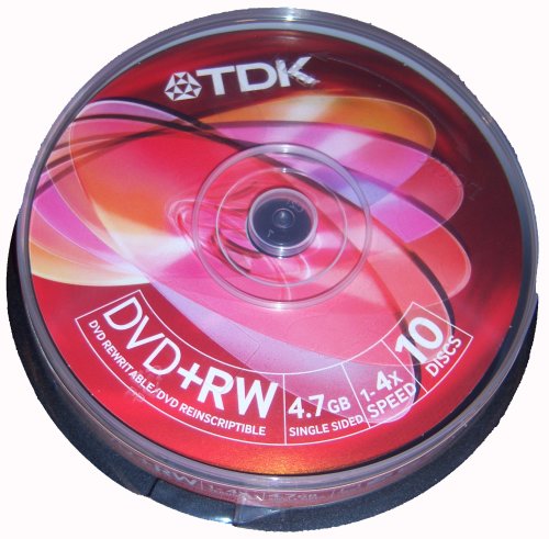 10 tdk blank dvd discs recordable dvd+rw 4.7GB 1-4X