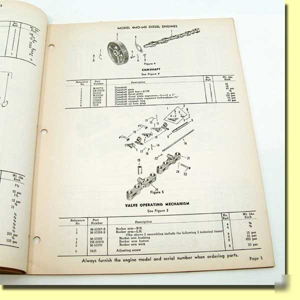 1948 buda repair parts catalog 4MO-645 engines