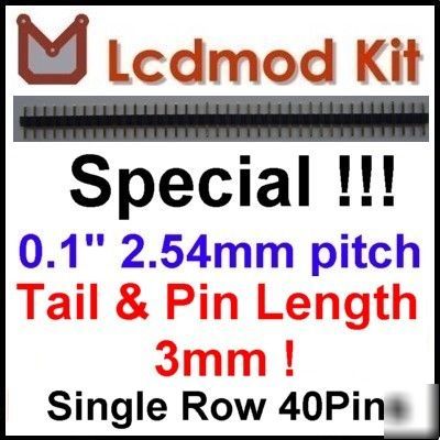 3MM pin length X10 single row square male pin headers
