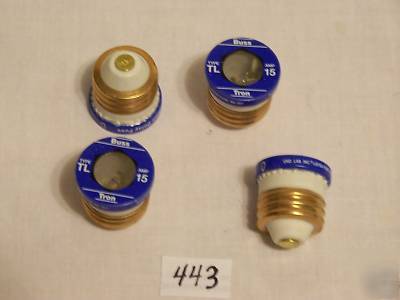 Buss TL15 time delay edison base fuses 15 amp 4 pack