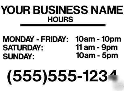 Custom business hours sign for storefront free shipping