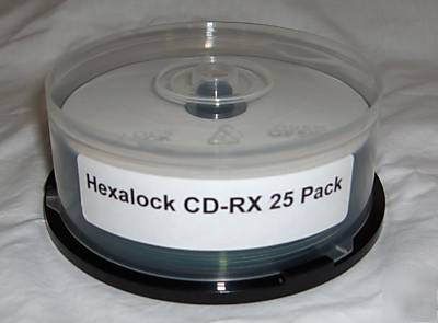 Hexalock cd-rx media, white ink jet, 25 - disc spindle