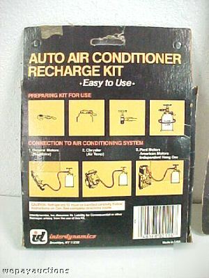 Interdynamics auto a/c recharge kit refrigerant gauge o