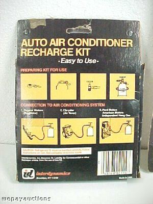 Interdynamics auto a/c recharge kit refrigerant gauge o