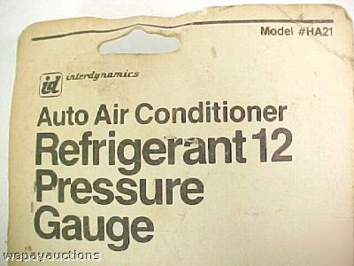 Interdynamics auto a/c recharge kit refrigerant gauge o