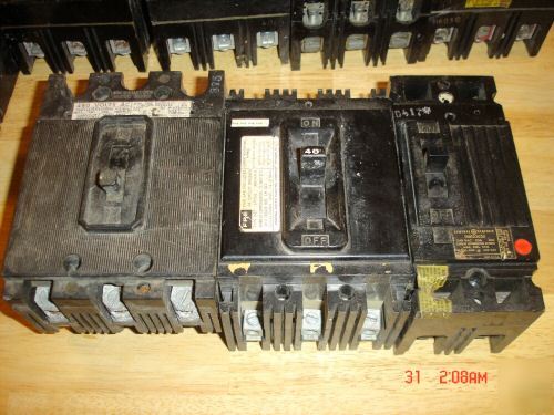 Lot of 10 assorted commercial/industrial breakers